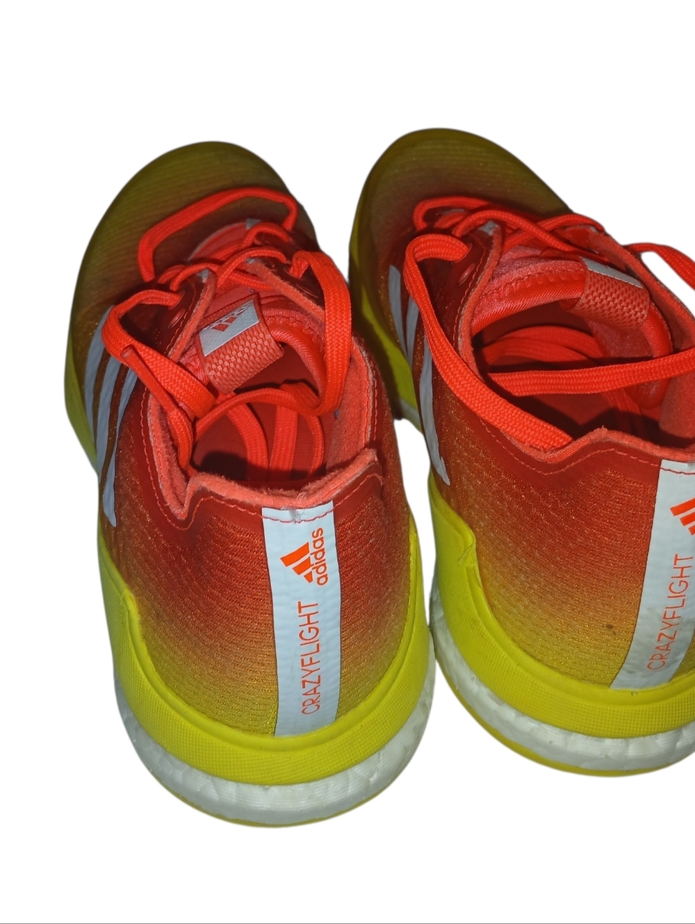 Adidas Crazy Flight Volleyball Shoes Yellow Orange H04940 Women's  SIZE 7 Ship - Picture 2 of 5